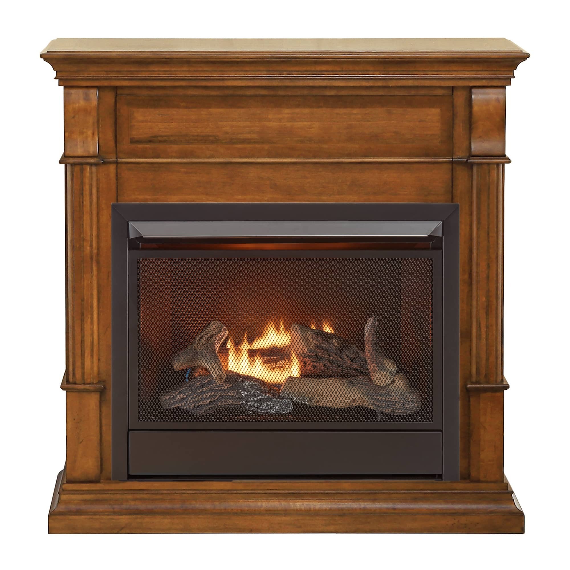 Duluth Forge Vent-Free Fireplace System — 26,000 BTU, Heats 1,350 Sq. Ft., Thermostat Control, Apple Spice Finish, Model# DFS-300NT-3AS